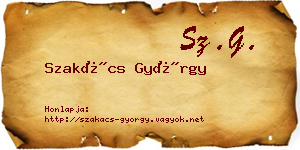 Szakács György névjegykártya